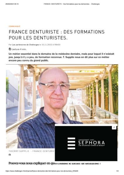 FRANCE DENTURISTE _ Des formations pour les denturistes - Challenges_Page_1