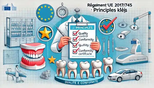 Prothésiste dentaire vérifiant la qualité d’une prothèse dentaire.
