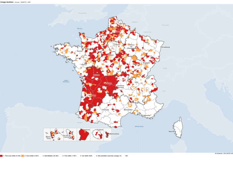 Denturistes les Secteurs déserts dentaires